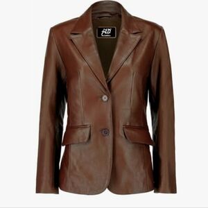 NWT Jild Real Lamb Skin Leather Jacket. Size Medium. In dark chocolate.